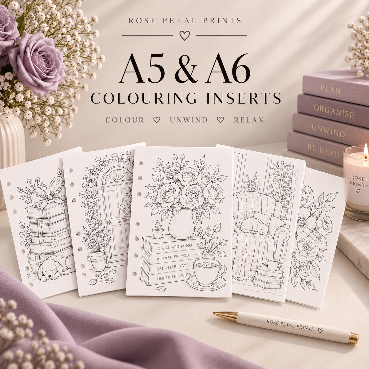 A5 & A6 Colouring Inserts