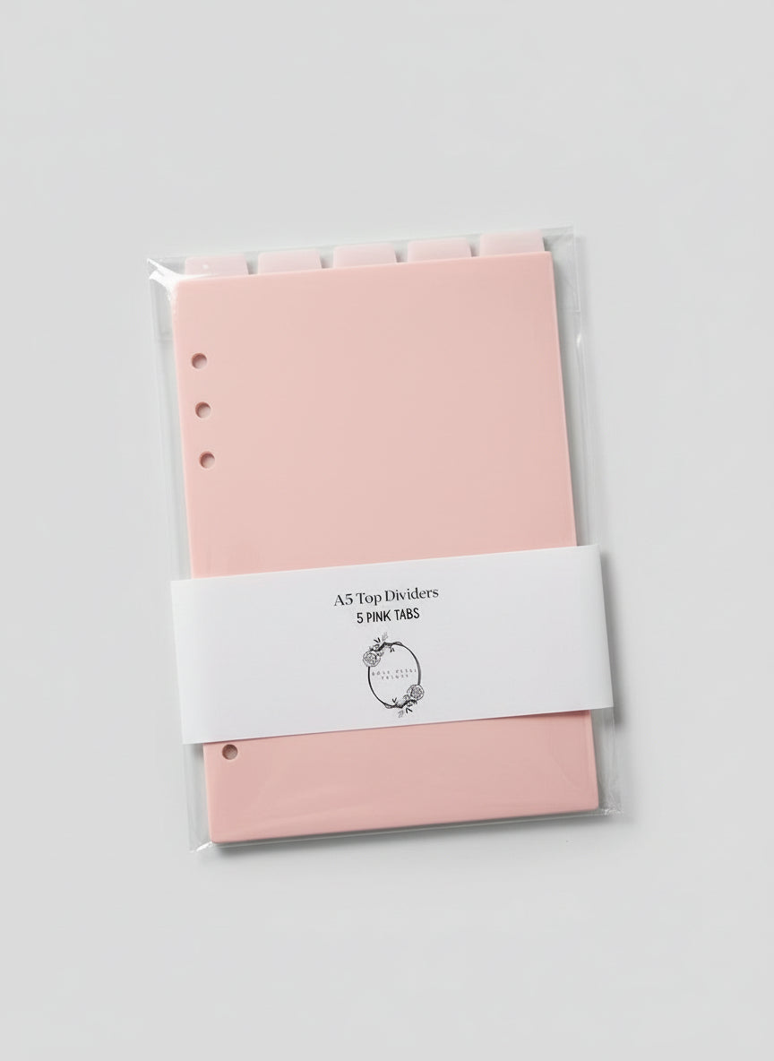 A5 Blush Pink Dividers - Set of 5