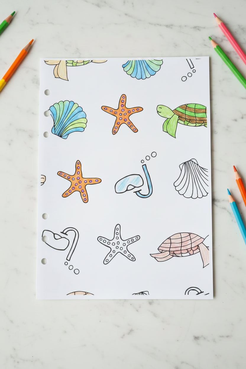 Summer Vibes Colouring A5 Inserts