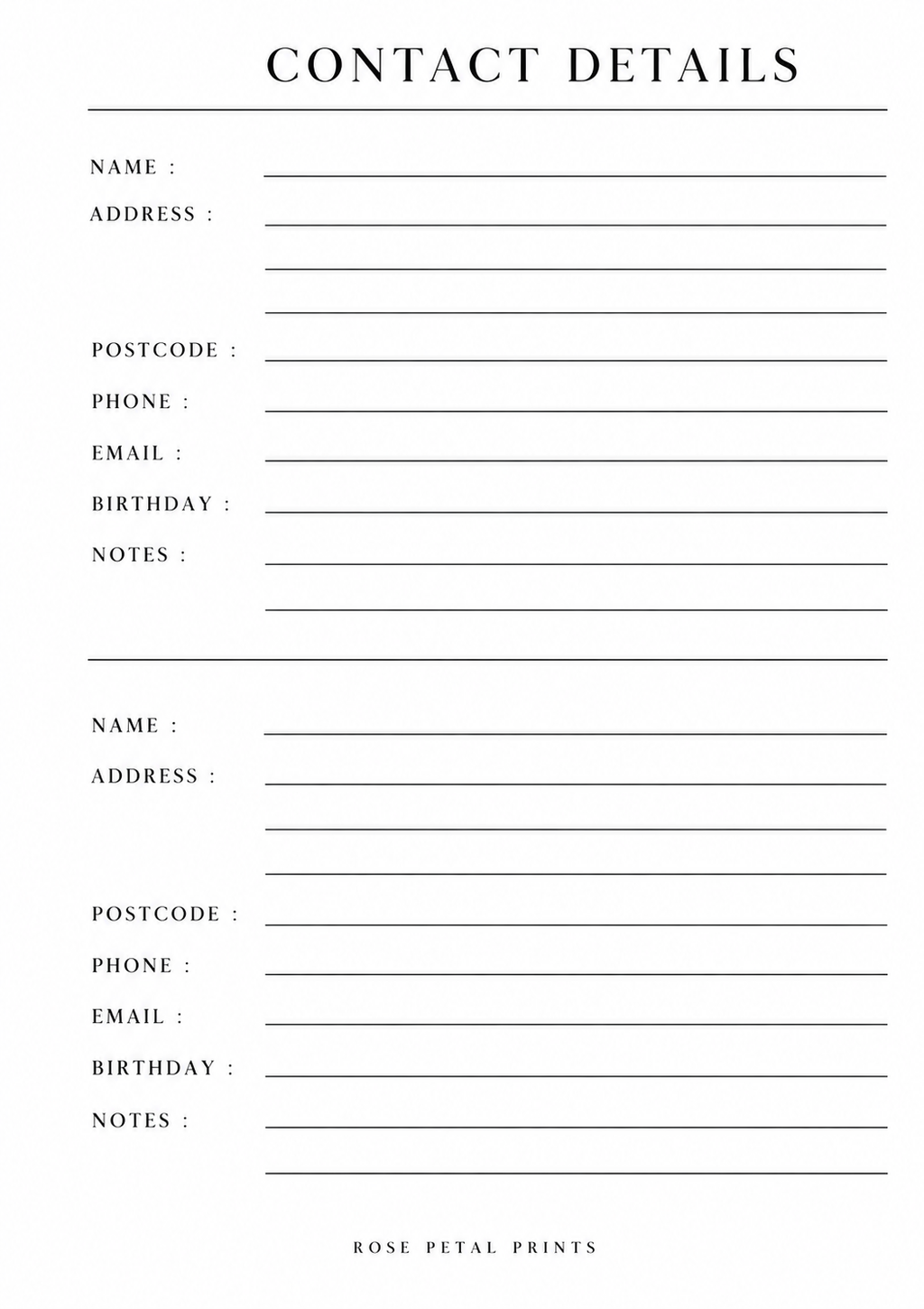 A5 Contact Details