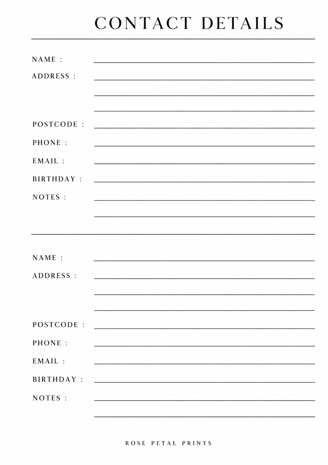A5 Contact Details