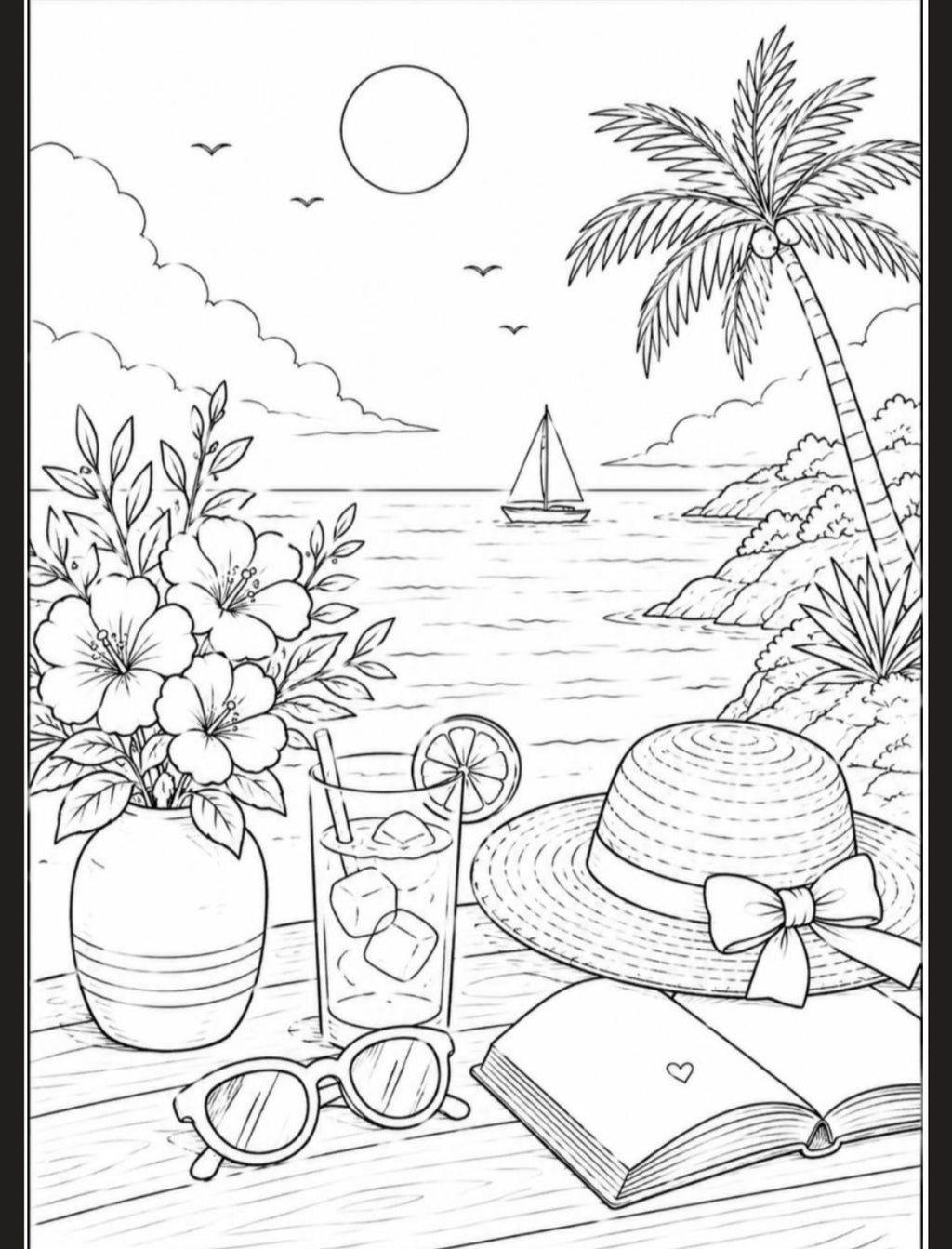 A6 Summer Colouring Inserts