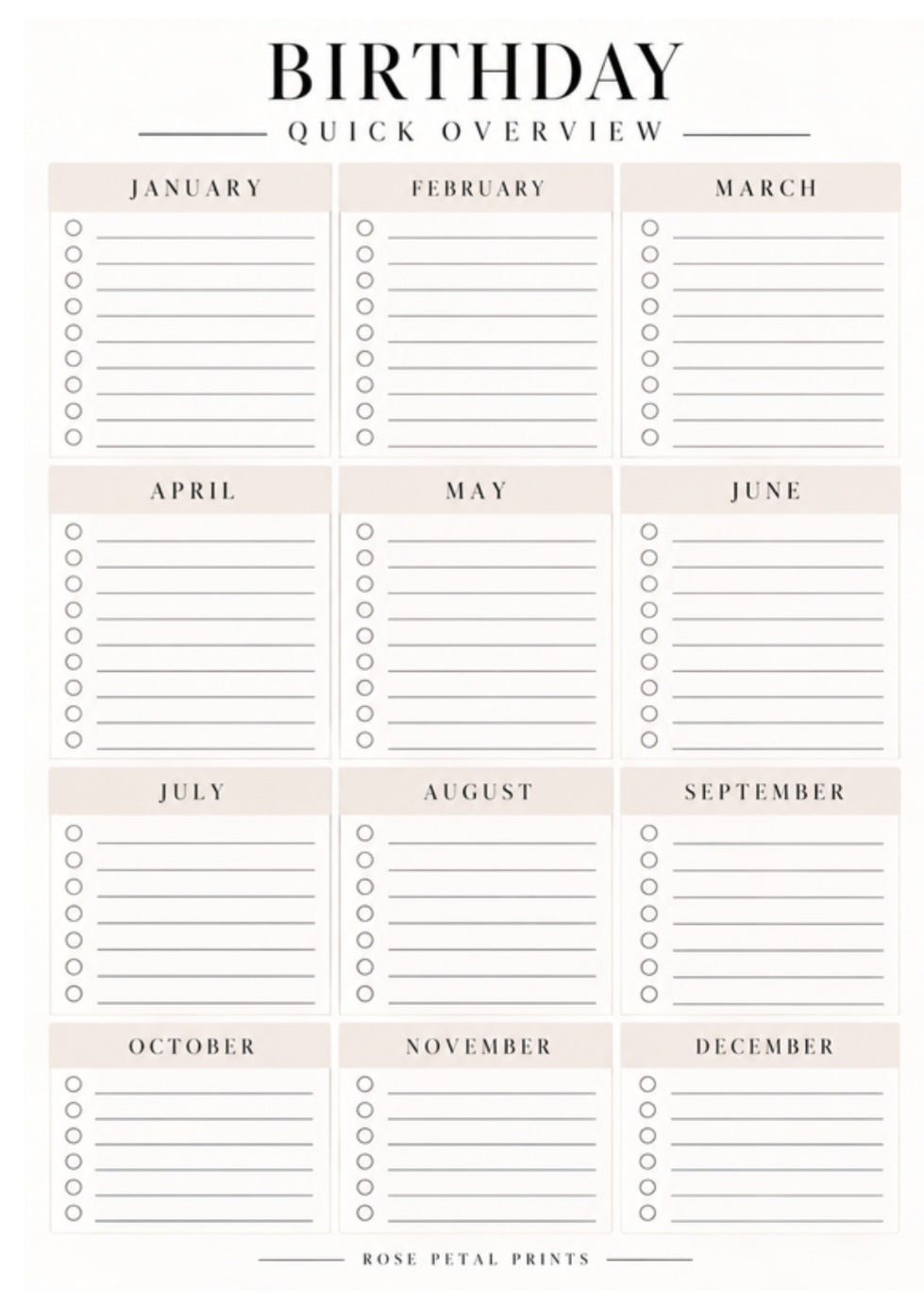 A5 Birthdays & Special Days Inserts