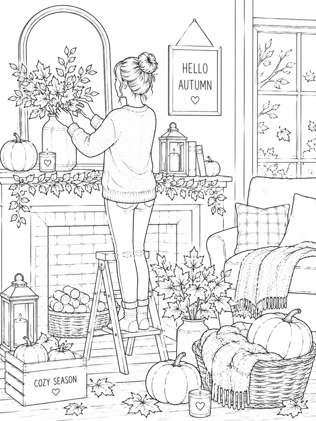 A5 Autumn Days Colouring Inserts