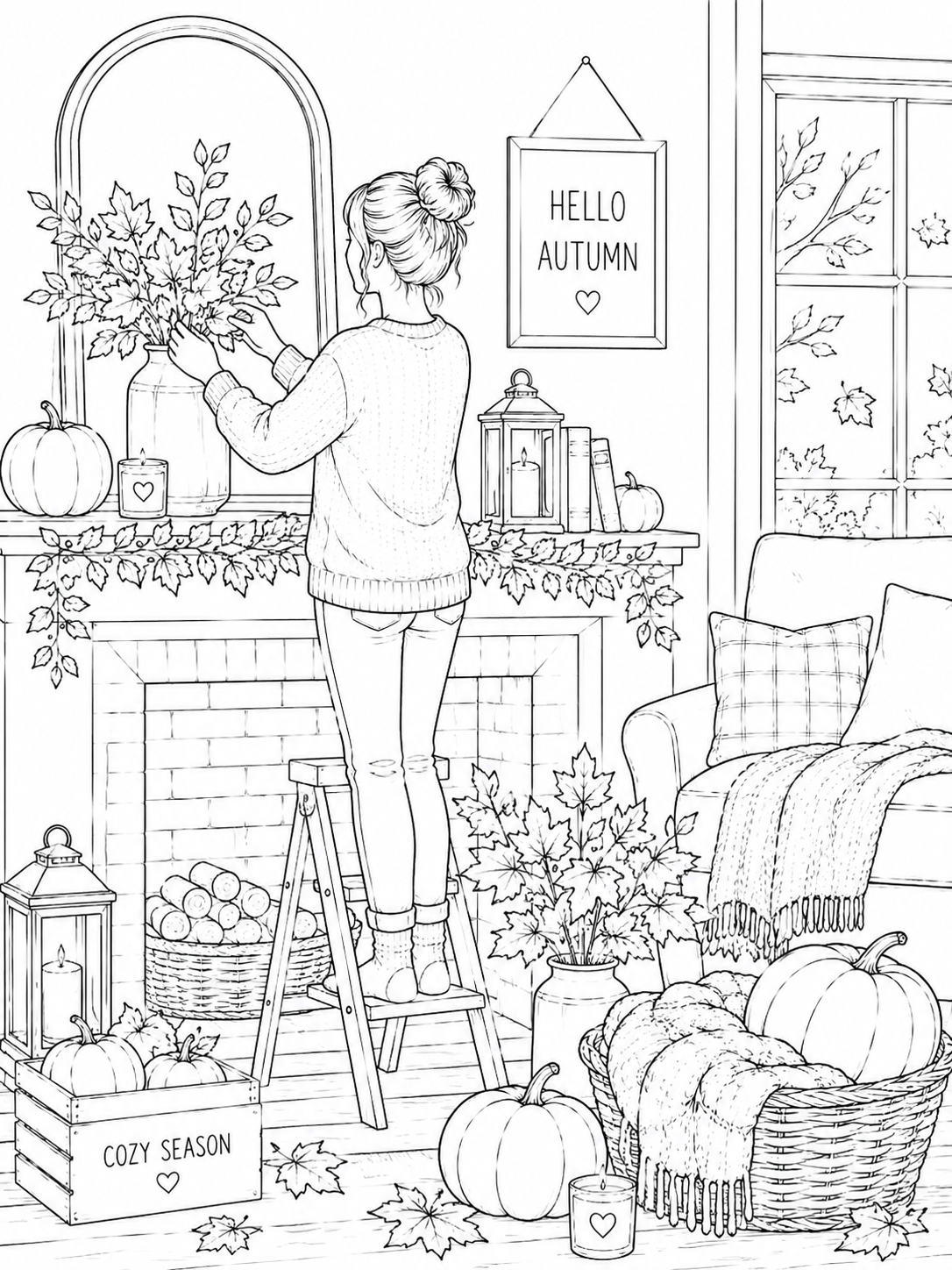 A5 Autumn Days Colouring Inserts