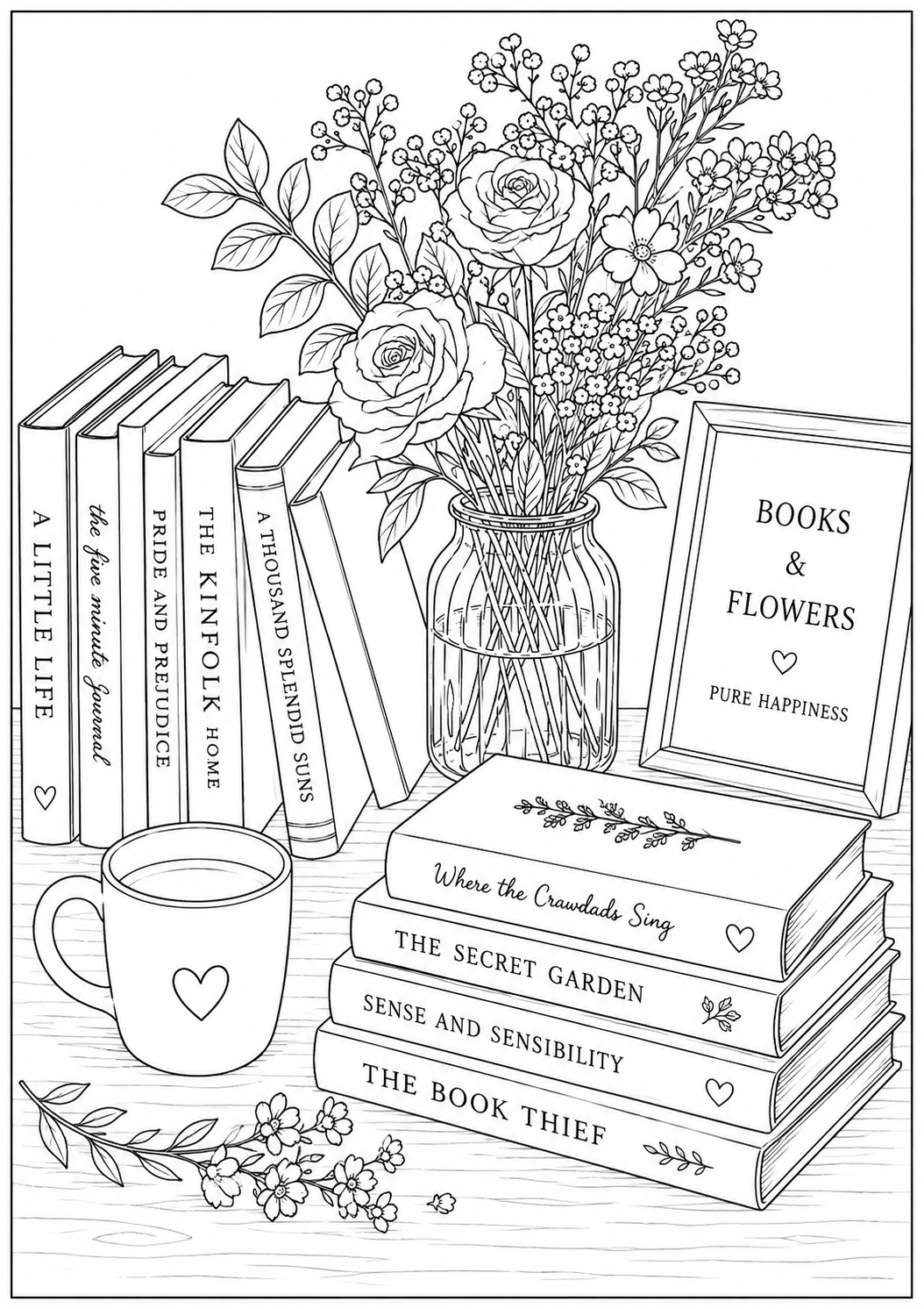 A5 Book Lovers Colouring Inserts