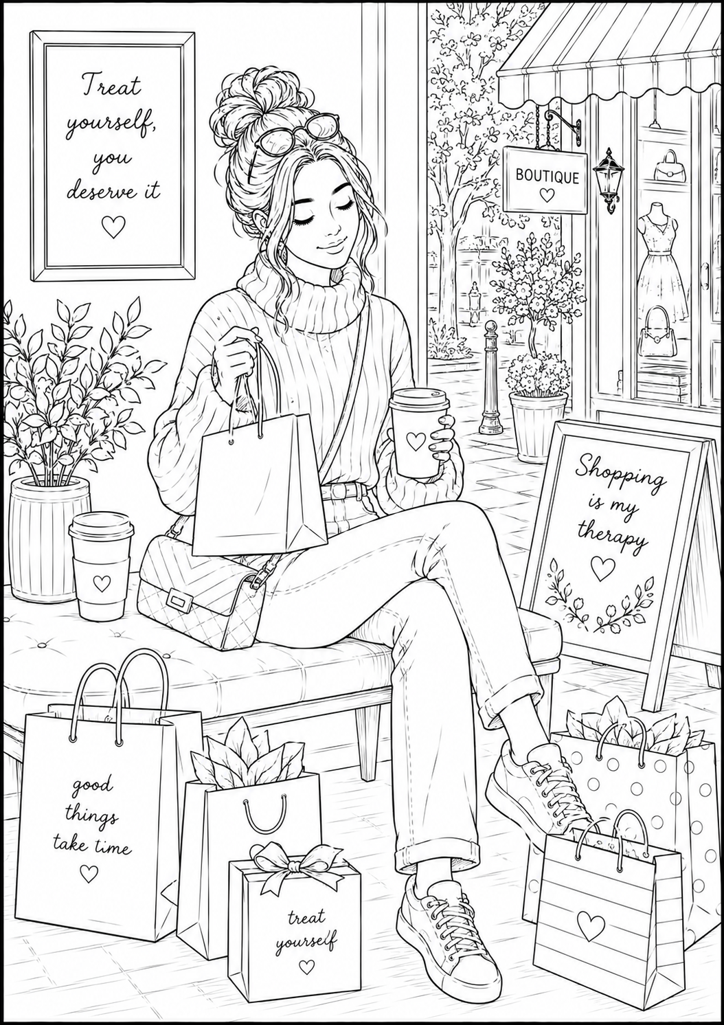 A5 Self Care Colouring Inserts
