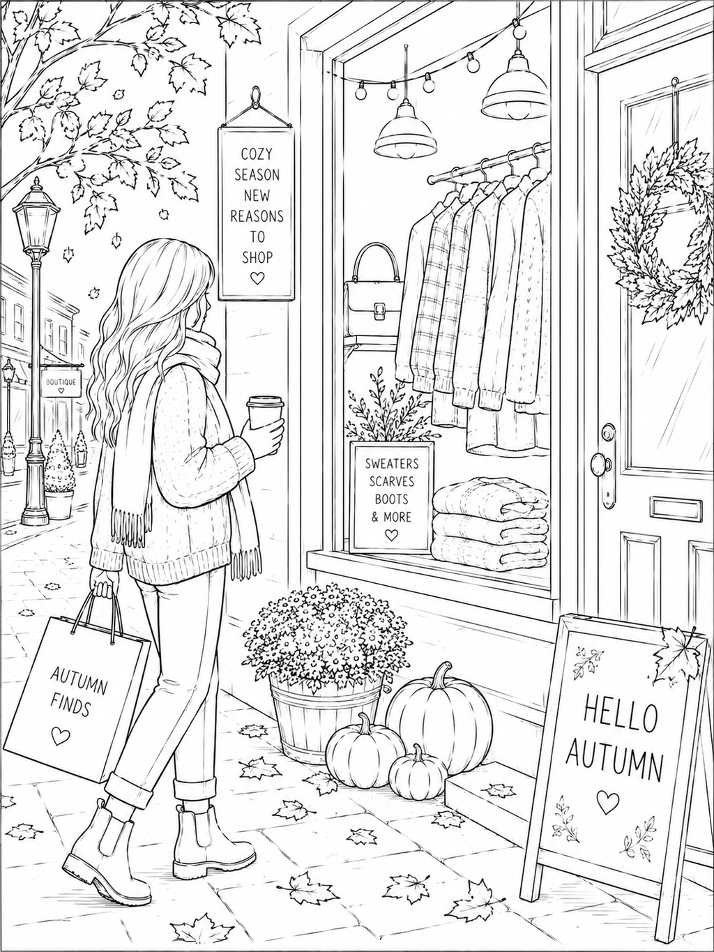 A5 Autumn Days Colouring Inserts