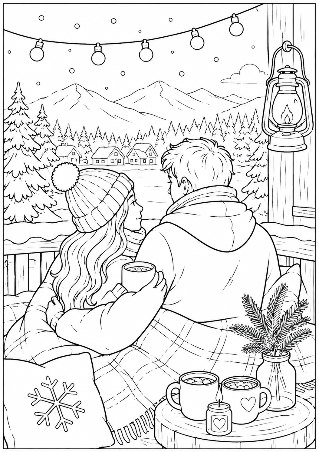 A5 Winter Colouring Inserts