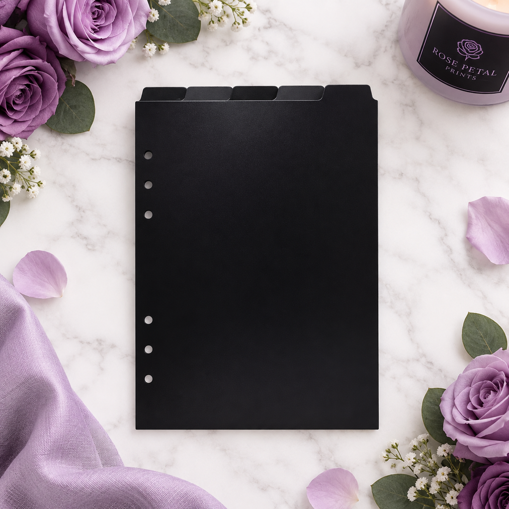 A5 Black Top Dividers - Set of 5