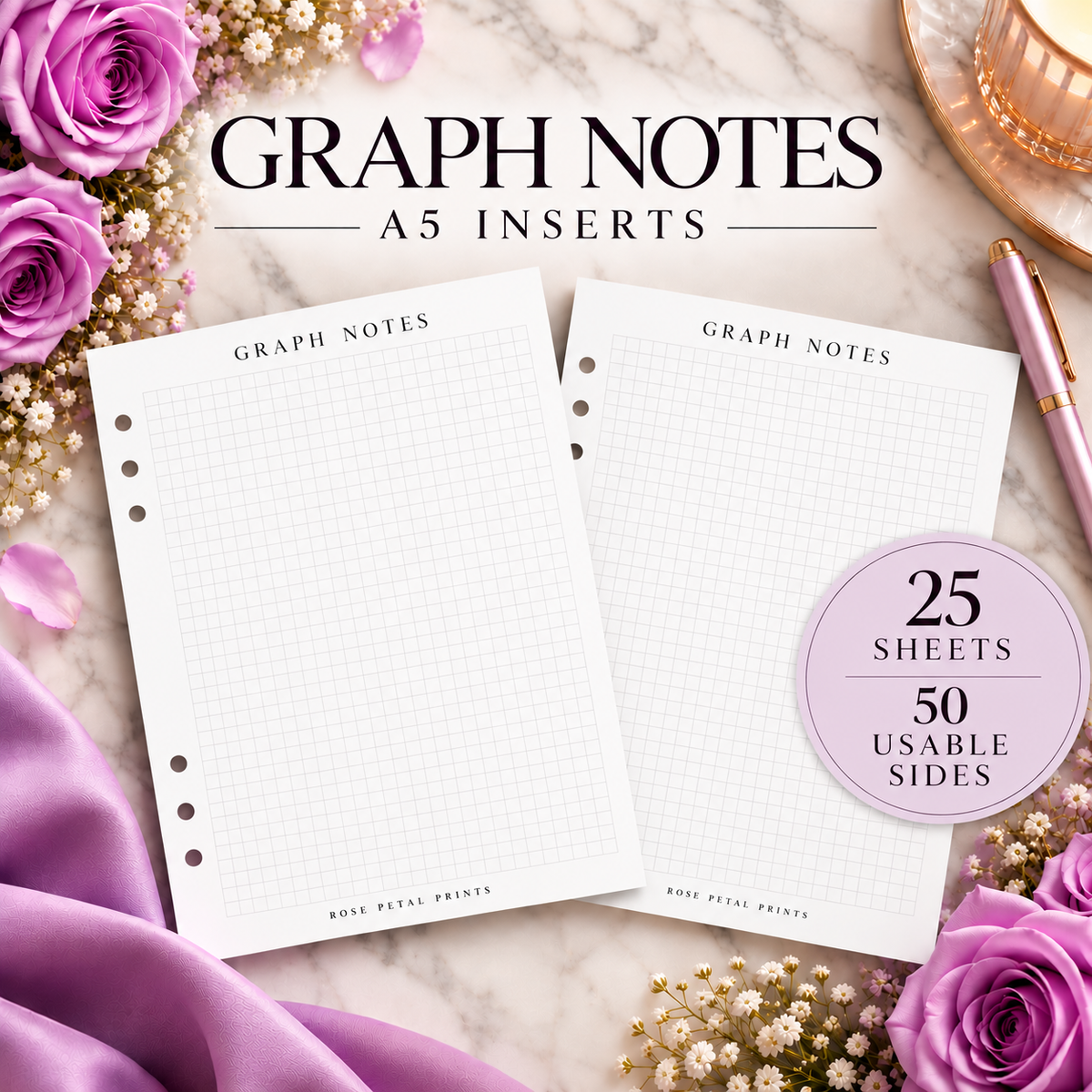 A5 Graph Notes Inserts