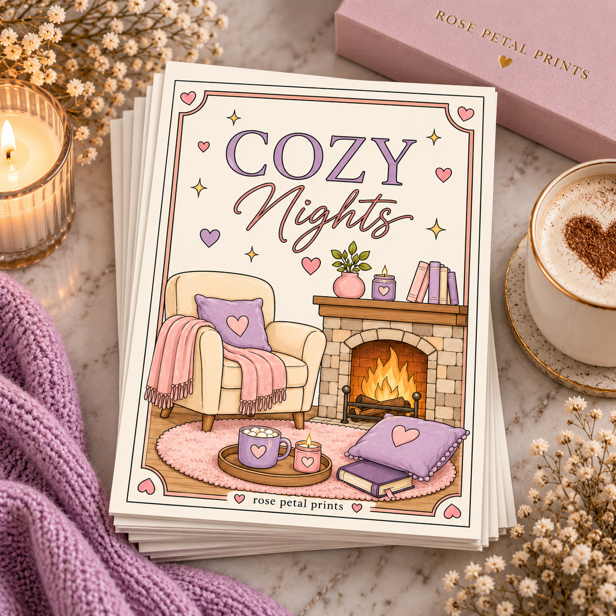 A5 & A6 Cosy Nights Colouring Inserts
