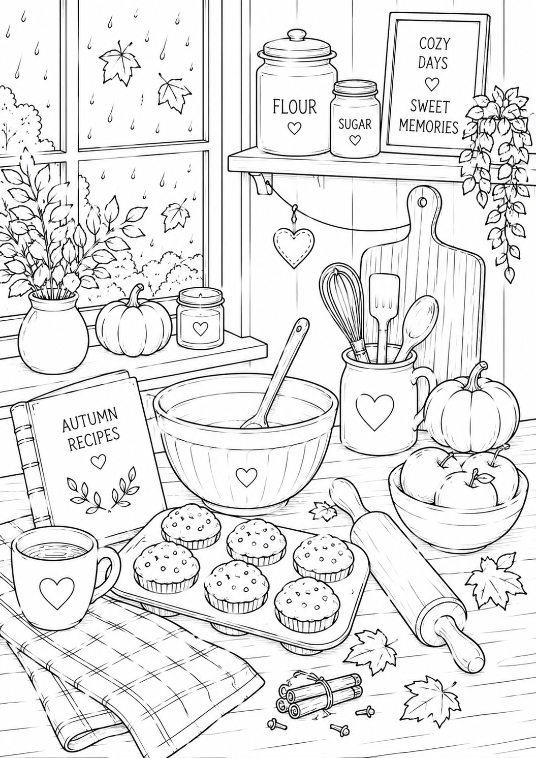A5 Autumn Days Colouring Inserts