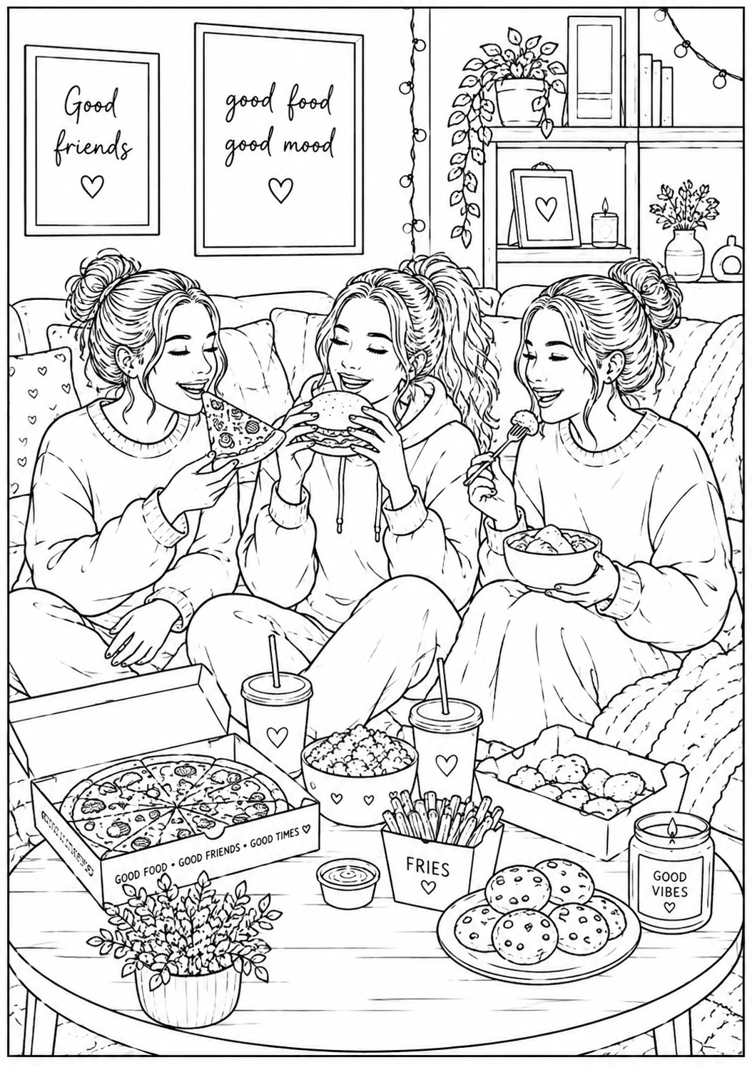A6 Cosy Nights Colouring Inserts