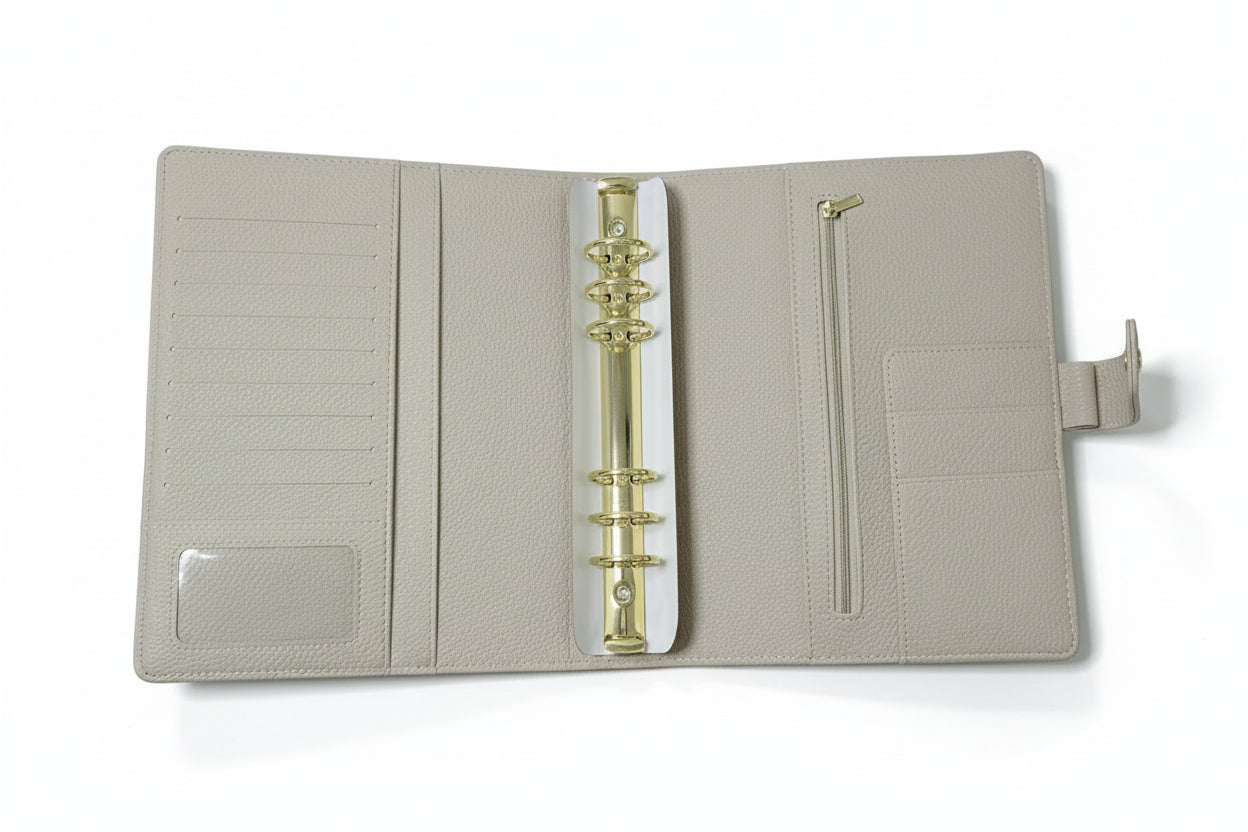 Quilted Faux Leather Ring Binder A5