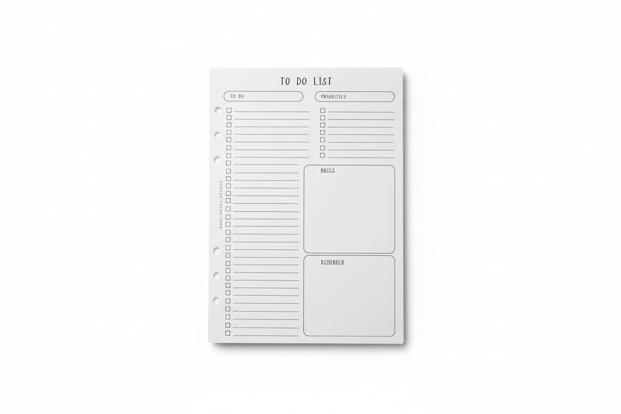 To-Do List A5 Inserts