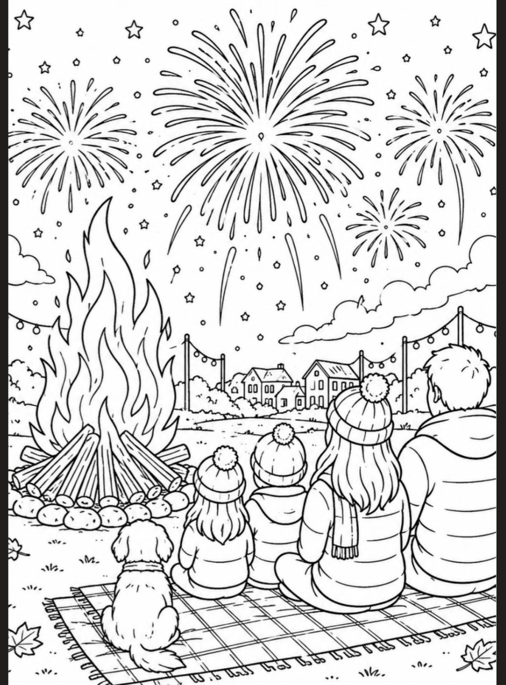 Firework & Bonfire night A5 colouring inserts