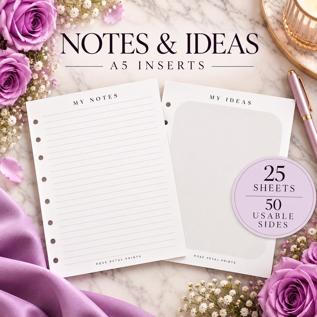 A5 Notes & Ideas Inserts