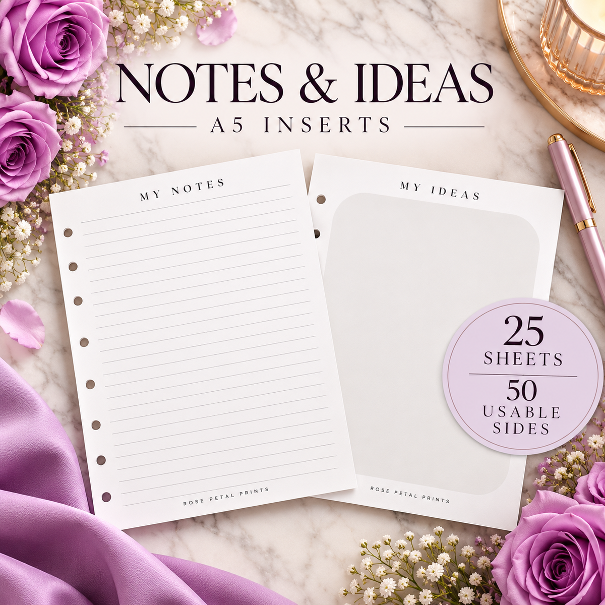 A5 Notes & Ideas Inserts