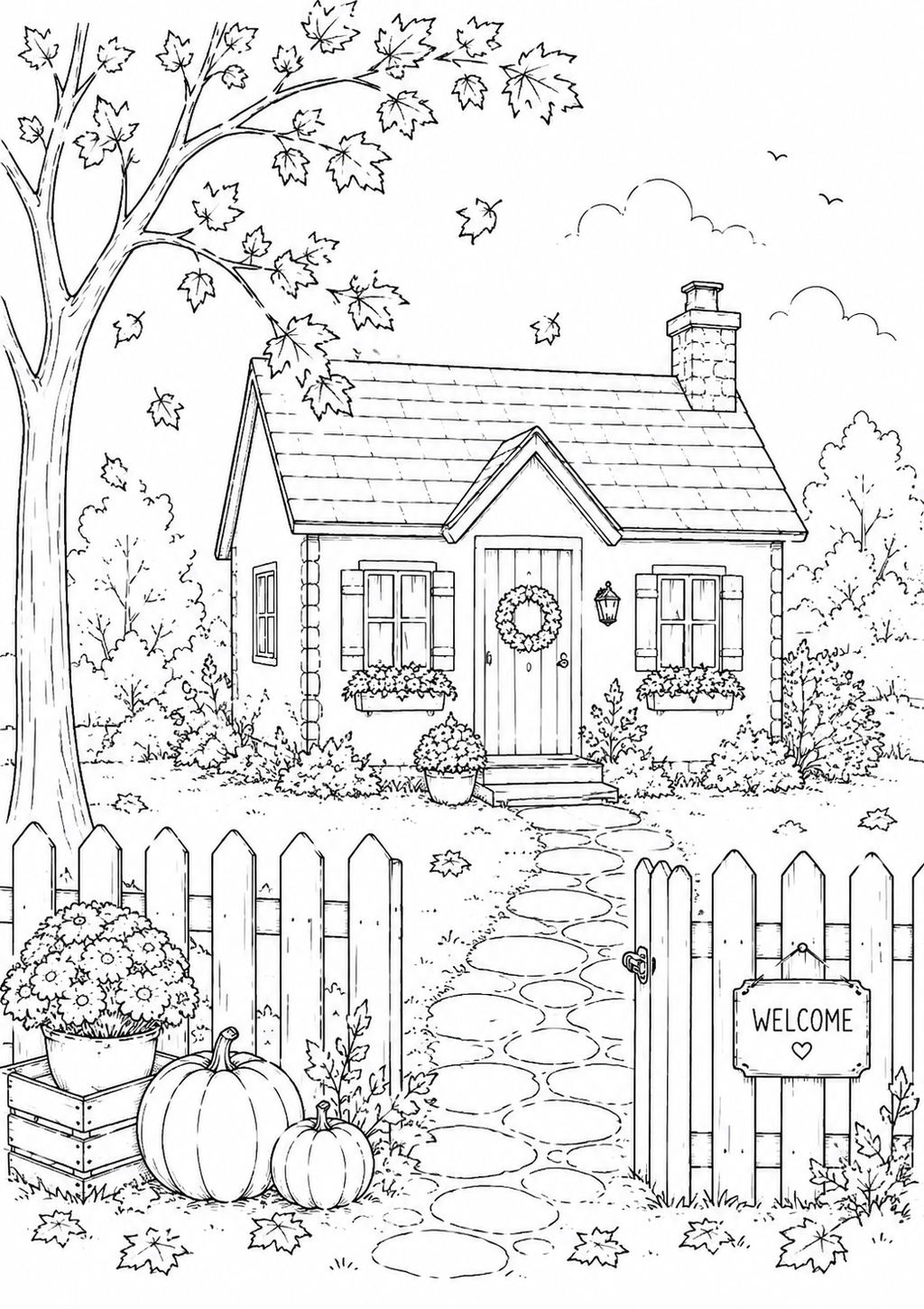 A5 Autumn Days Colouring Inserts