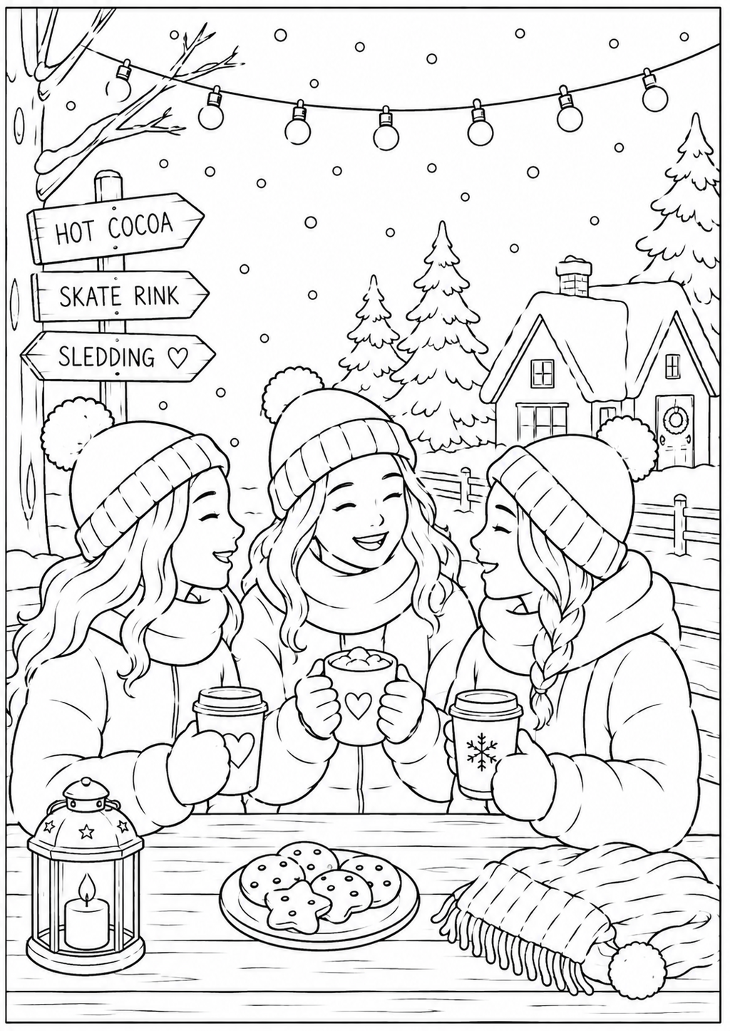 A5 Winter Colouring Inserts