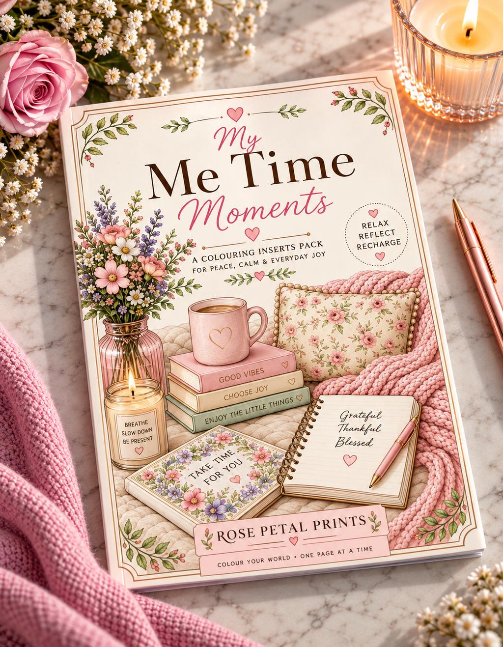 A5 Me Time colouring inserts