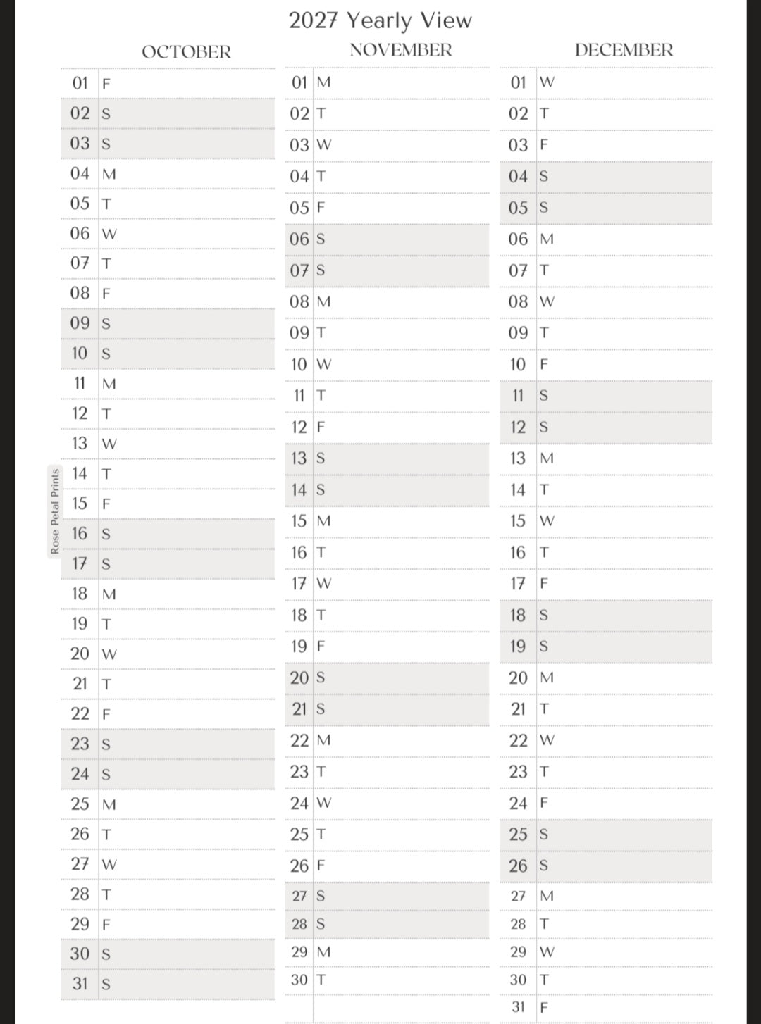 2027 Yearly Overview