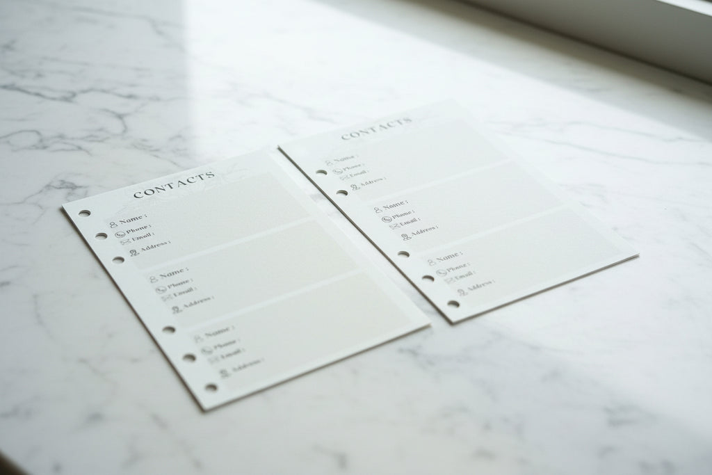 A6 Contact Details