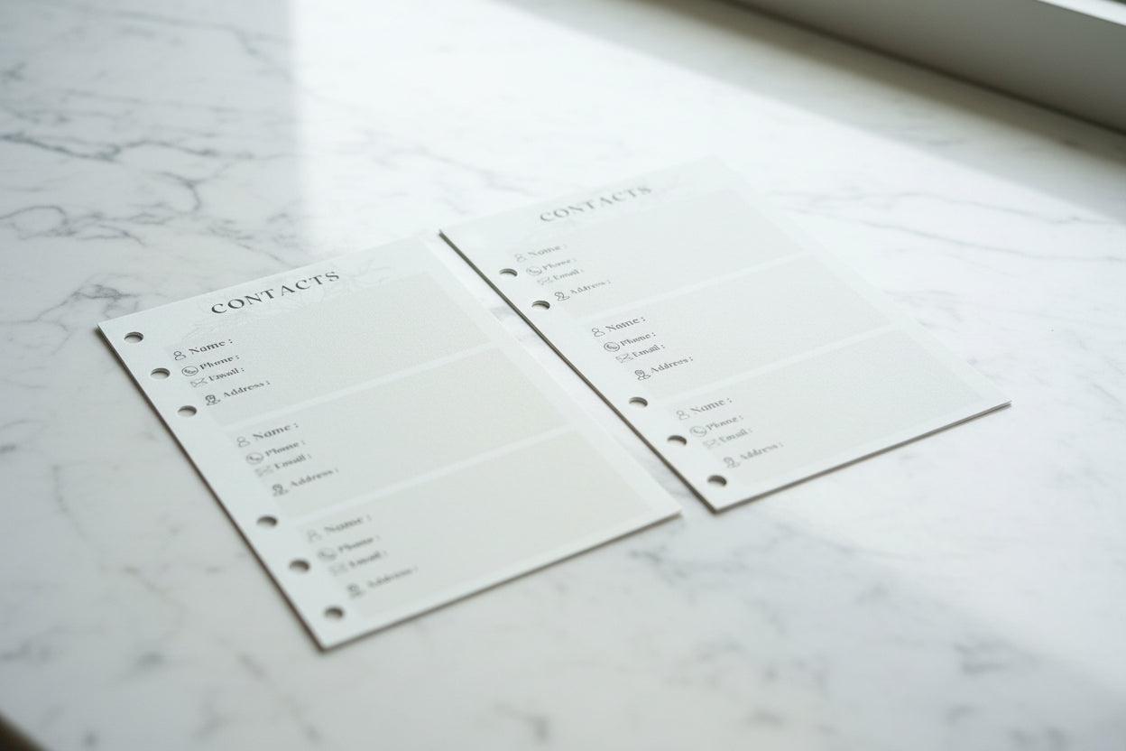 A6 Contact Details