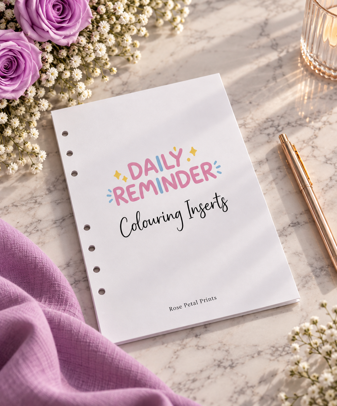 A5 Daily Reminder Colouring Inserts