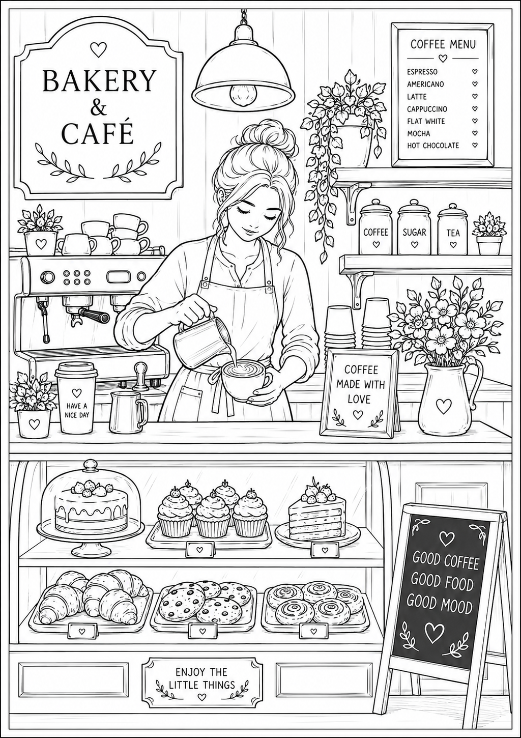 A5 Bakery & Cafe Life Colouring Inserts
