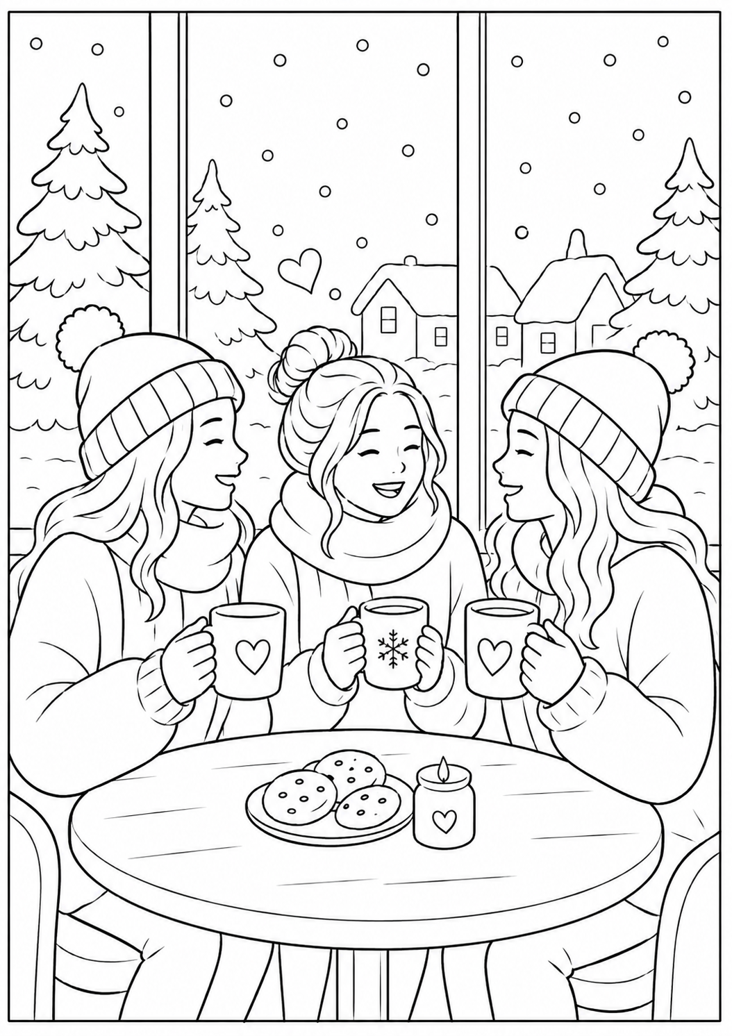 A6 Winter Colouring Inserts