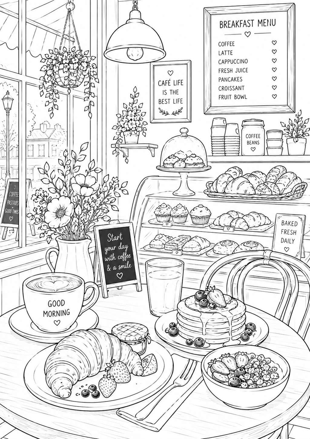A5 Bakery & Cafe Life Colouring Inserts