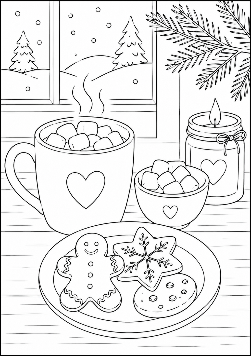 A6 Winter Colouring Inserts