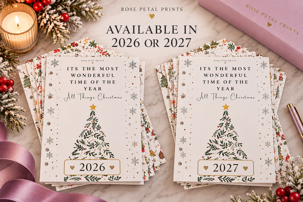 A5 Christmas Planner Inserts - Refill pack 2026 or 2027