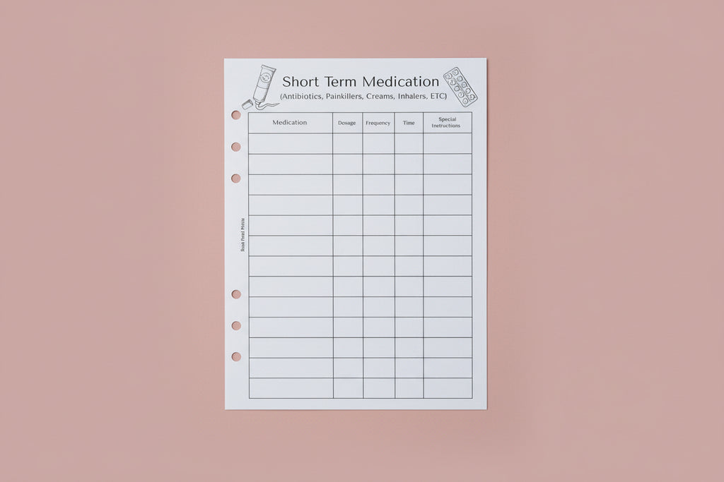Refill Short Term Medication Tracker