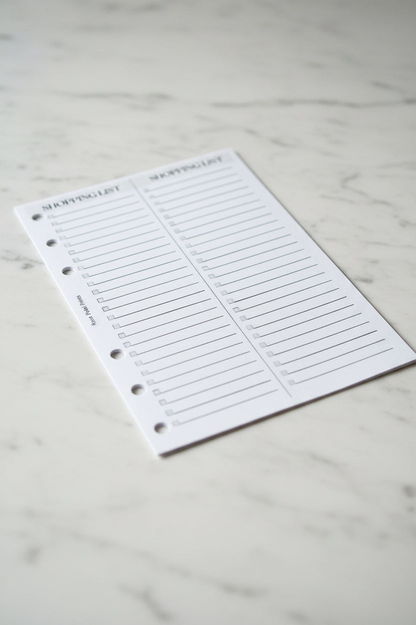 A6 shopping List