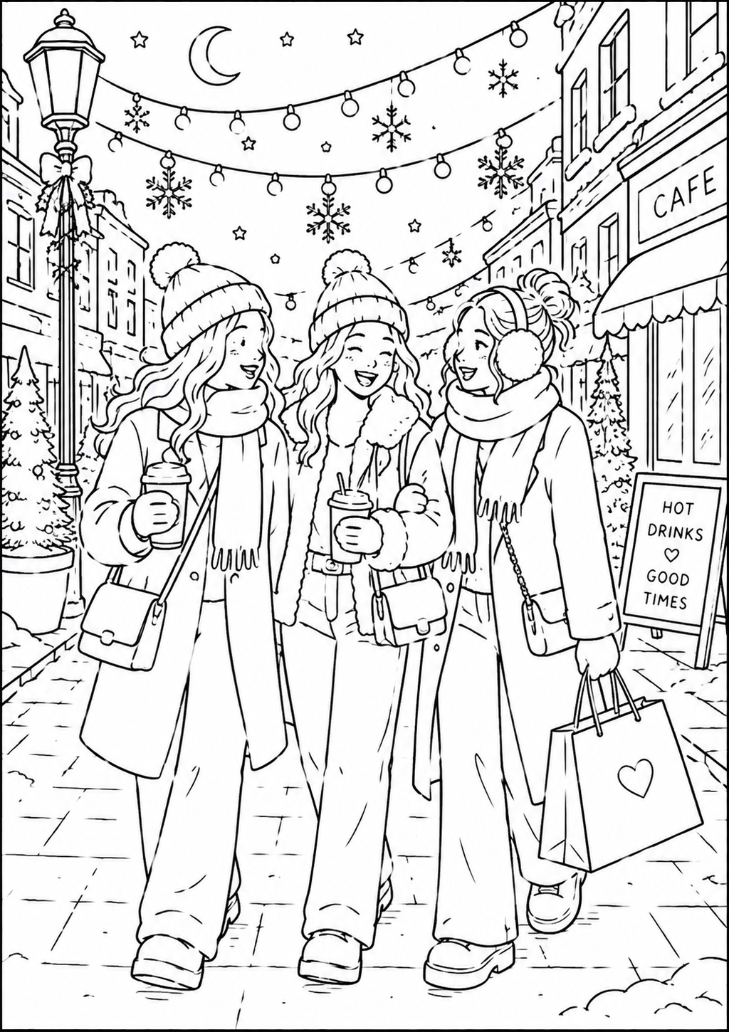 A5 Winter Colouring Inserts