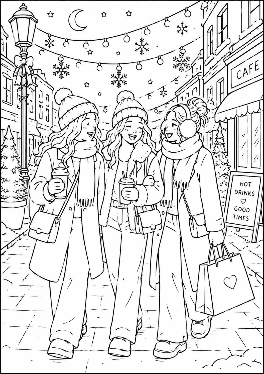 A5 Winter Colouring Inserts