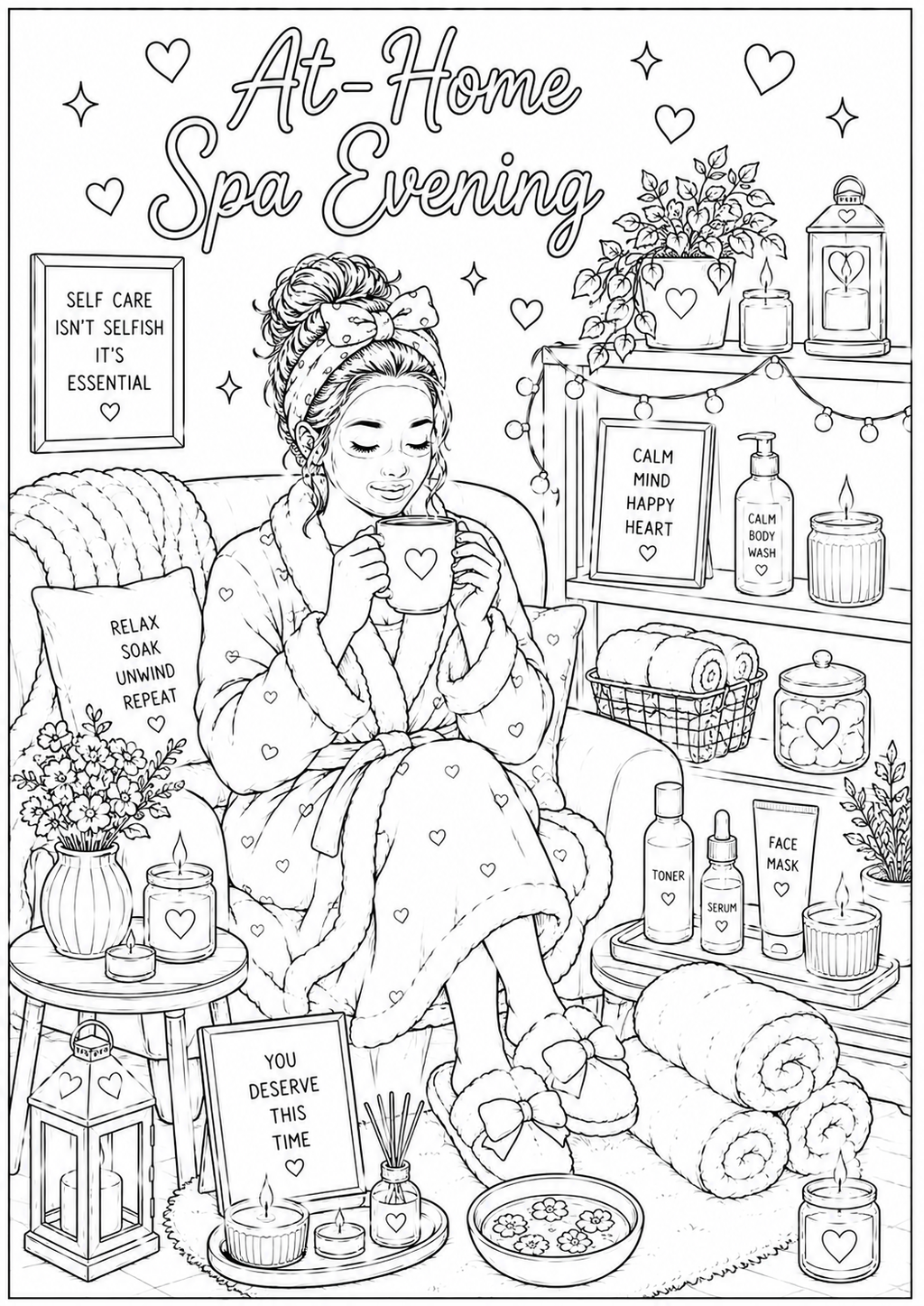 A5 Self Care Colouring Inserts