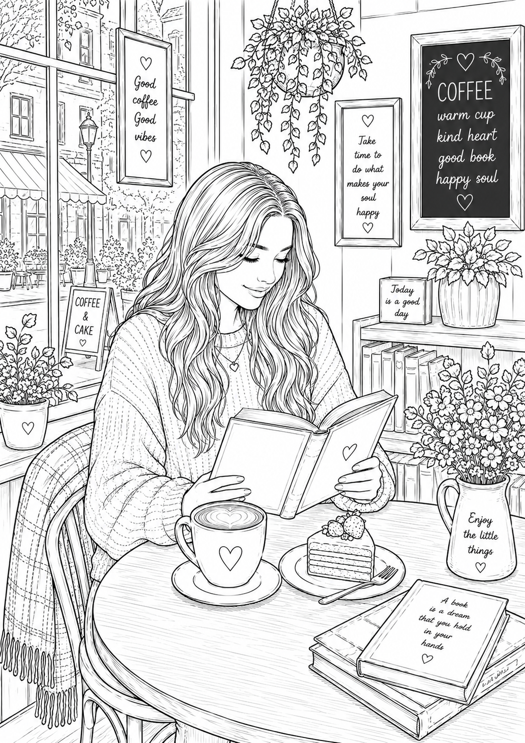 A5 Bakery & Cafe Life Colouring Inserts