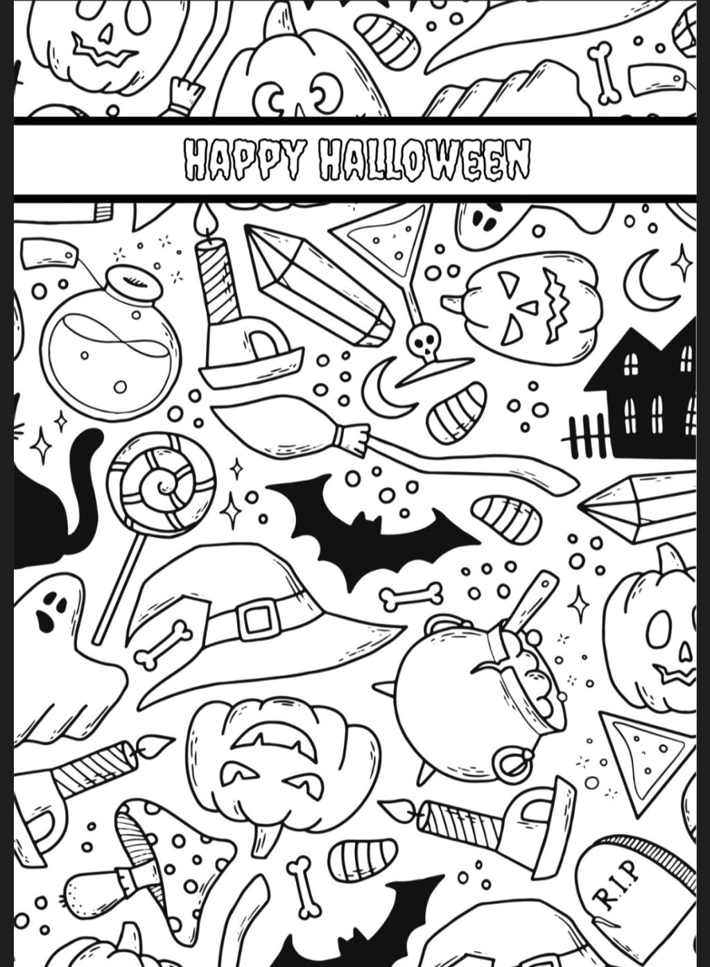 Halloween A5 colouring inserts