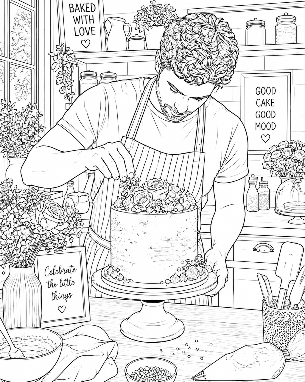 A5 Bakery & Cafe Life Colouring Inserts