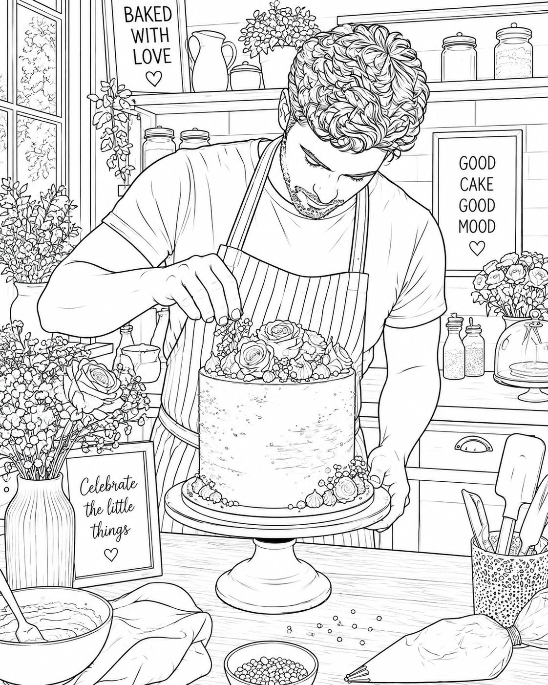 A5 Bakery & Cafe Life Colouring Inserts