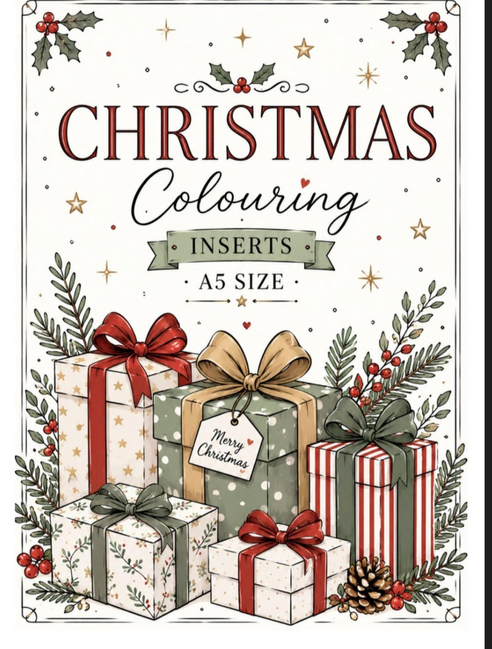 A5 Christmas Colouring Inserts 2
