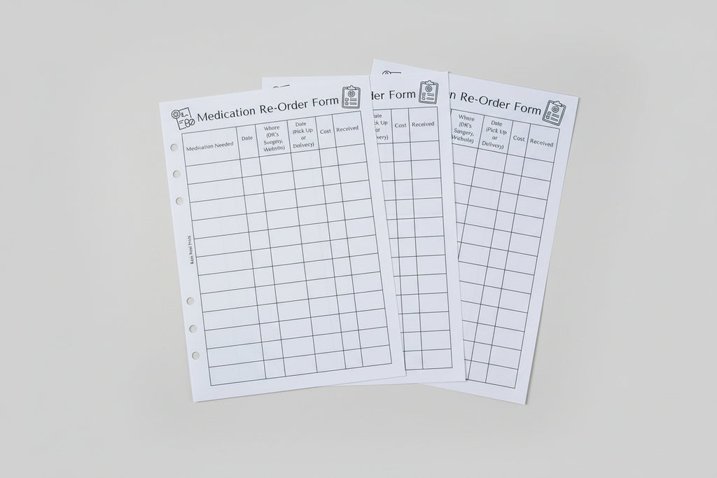 Refill Medication re-order form
