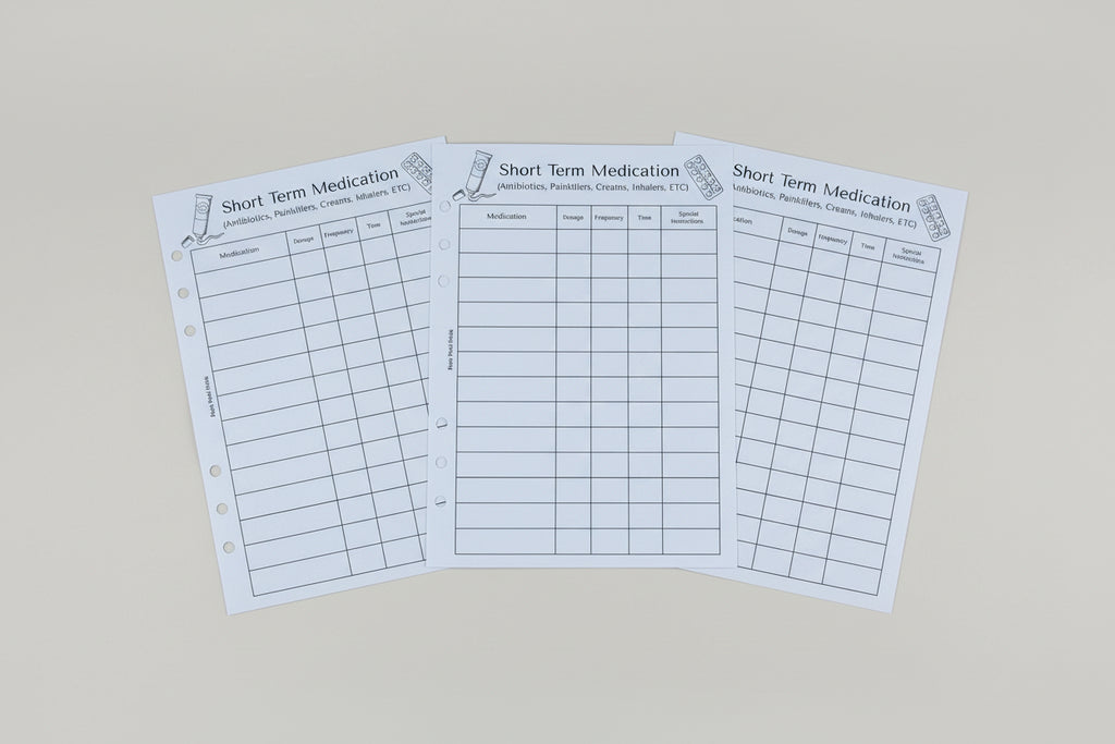 Refill Short Term Medication Tracker