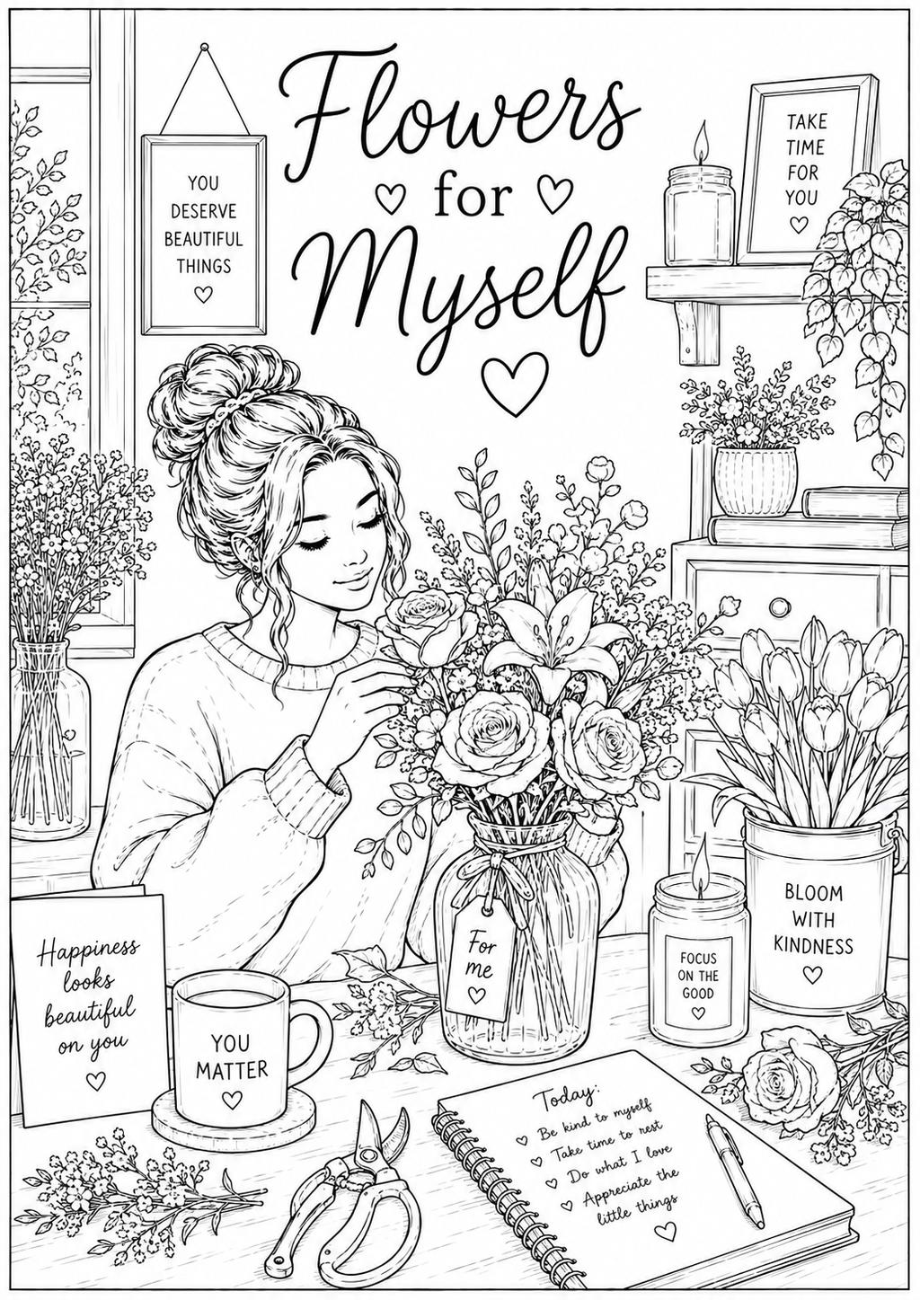 A5 Self Care Colouring Inserts