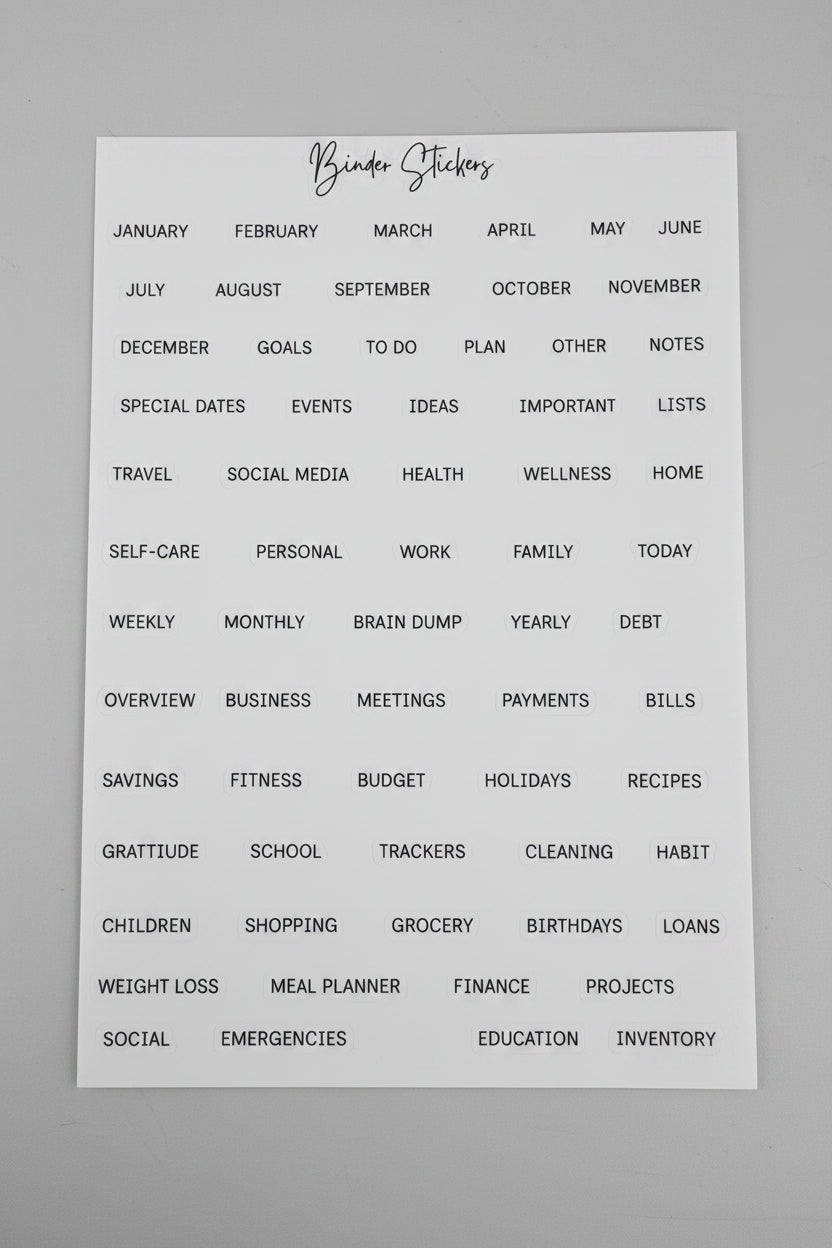 Binder Stickers (transparent)