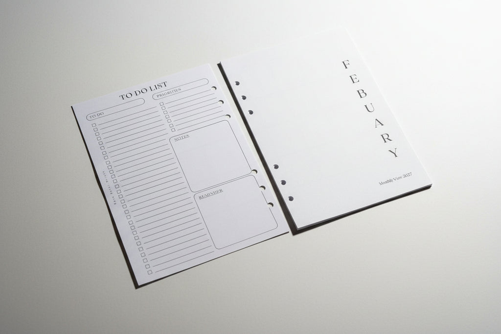 Monthly View 2027 A5 Inserts